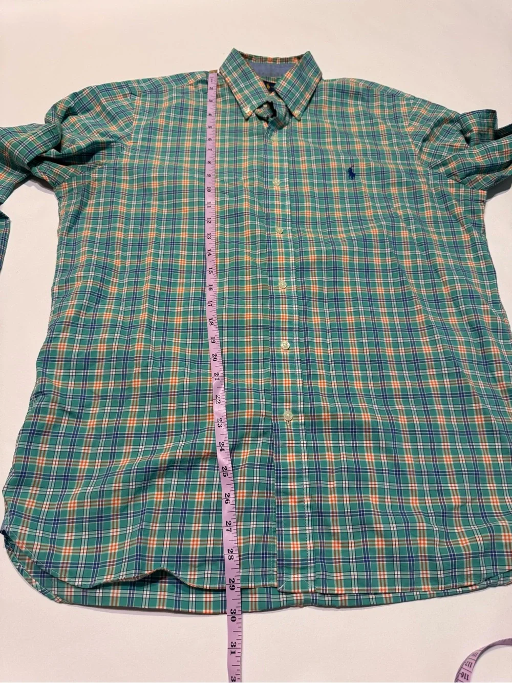 Ralph Lauren Cotton Stretch Long Sleeve Green Dress Shirt Button Down Medium Men